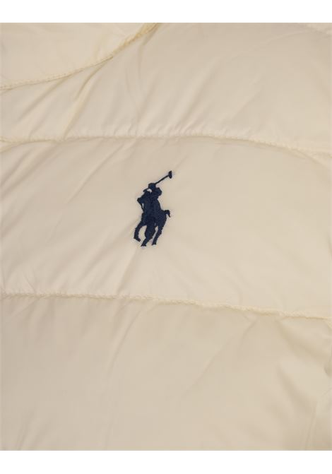 Gilet Imbottito Trapuntato Bianco Con Pony Blu RALPH LAUREN | 211-940998003